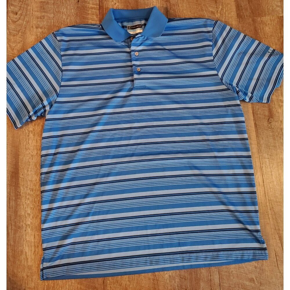 PGA Tour Men's Polo Size XL Blue and Black Shirt Golf/Casual/Business Airflux